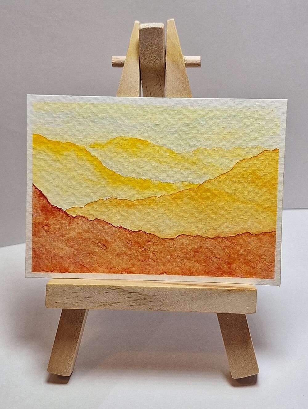 "Fields of Gold" Hand-painted gouache (Tiny original artwork)